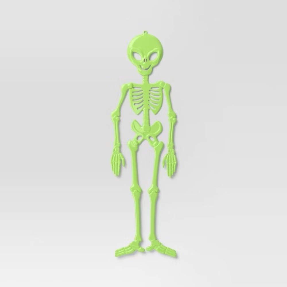 60" 3D Jointed Alien Skeleton‎ Halloween Decorative Prop Green - Hyde and EEK!